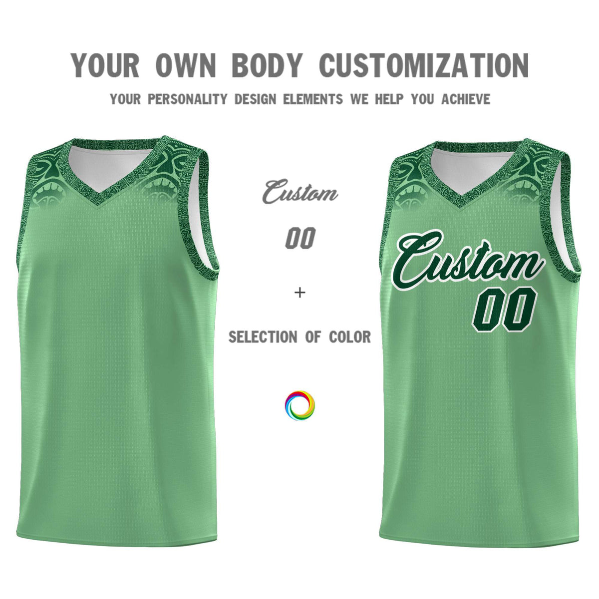 Custom Green Green Personalized Indians Print Kits Sports Uniform Basketball Jersey|KXKSHOP