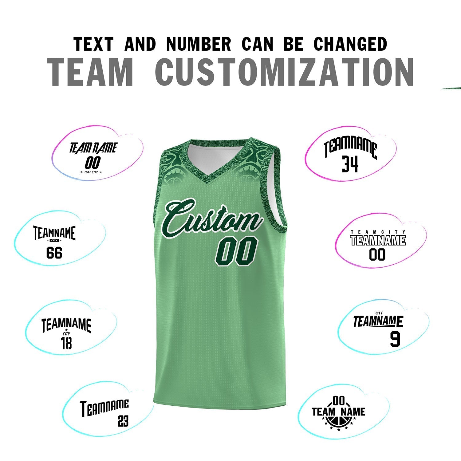Custom Green Green Personalized Indians Print Kits Sports Uniform Basketball Jersey|KXKSHOP