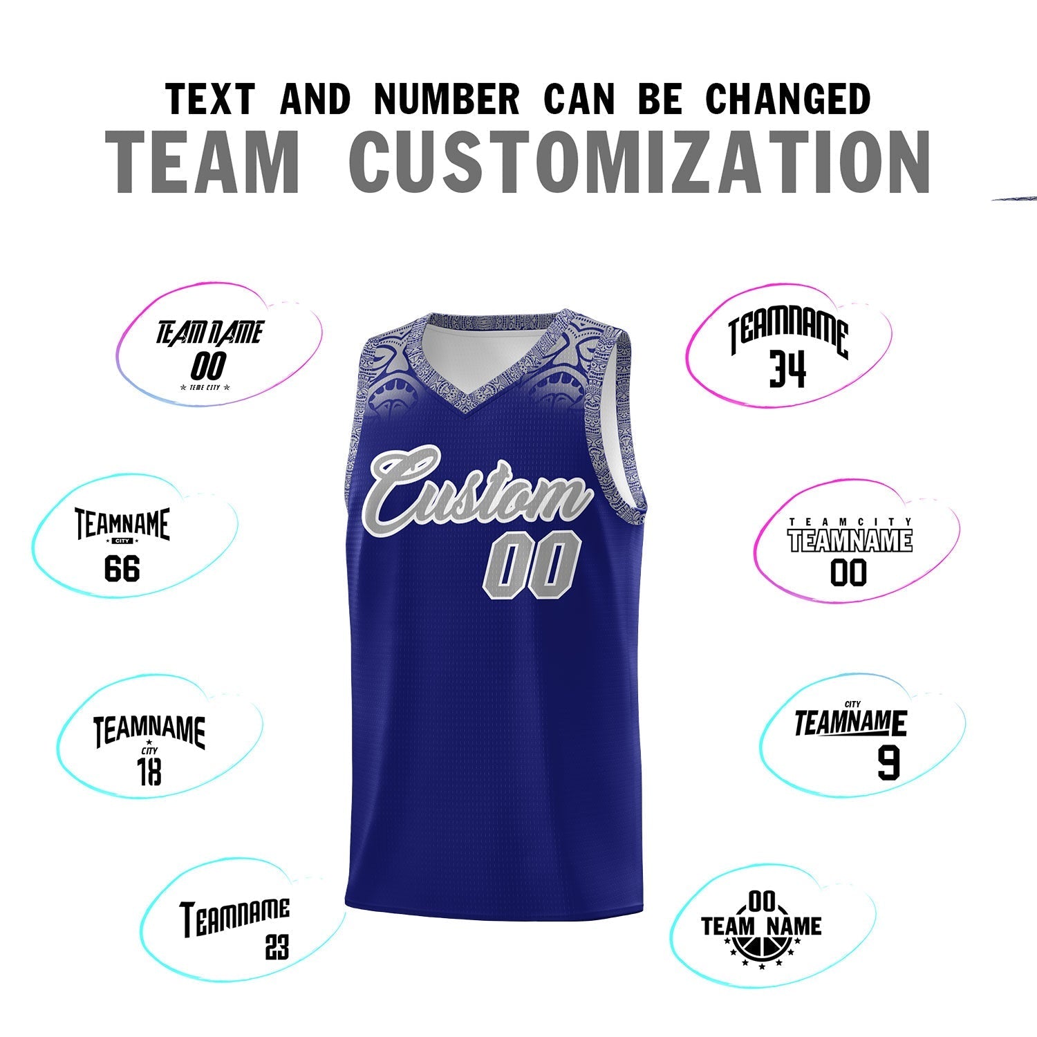 Custom Royal Gray Personalized Indians Print Kits Sports Uniform Basketball Jersey|KXKSHOP