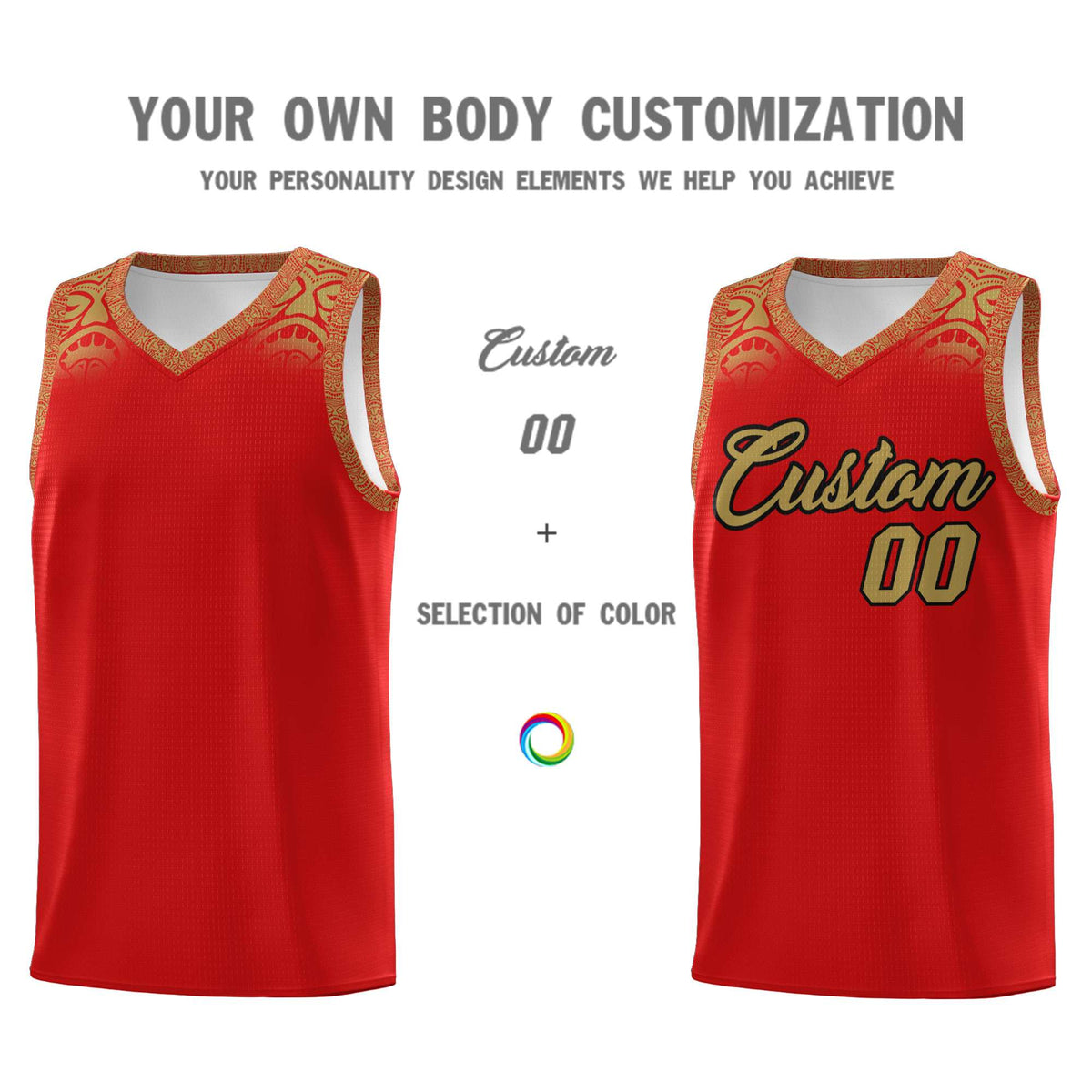 Custom Red Desert Yellow Personalized Indians Print Kits Sports Uniform Basketball Jersey|KXKSHOP