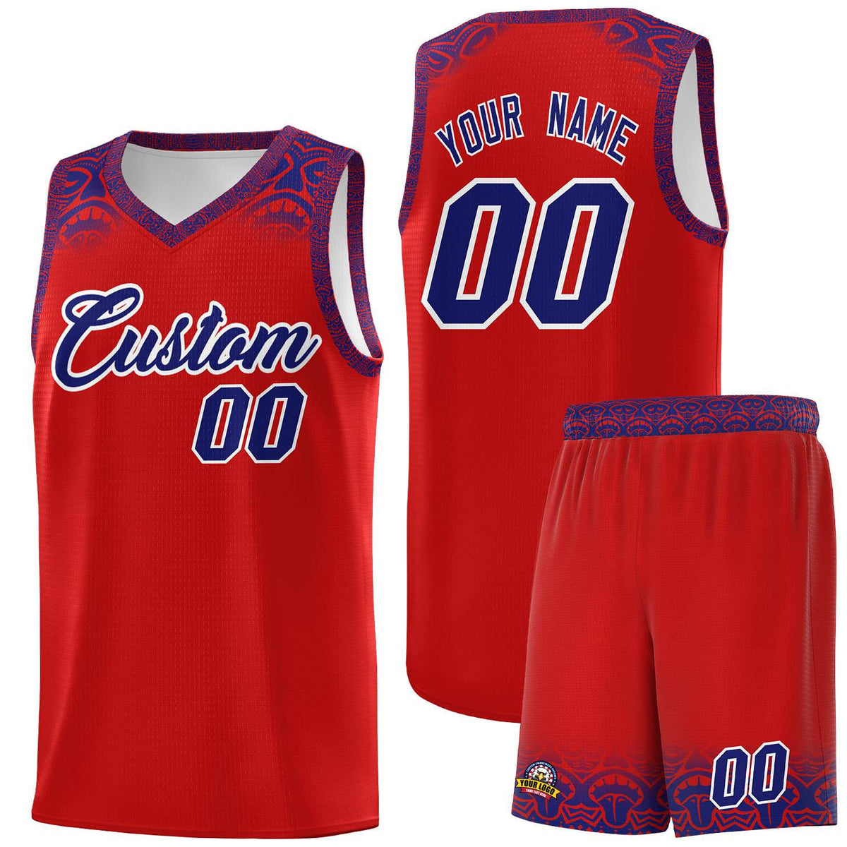 Custom Red Purple Personalized Indians Print Kits Sports Uniform Basketball Jersey|KXKSHOP