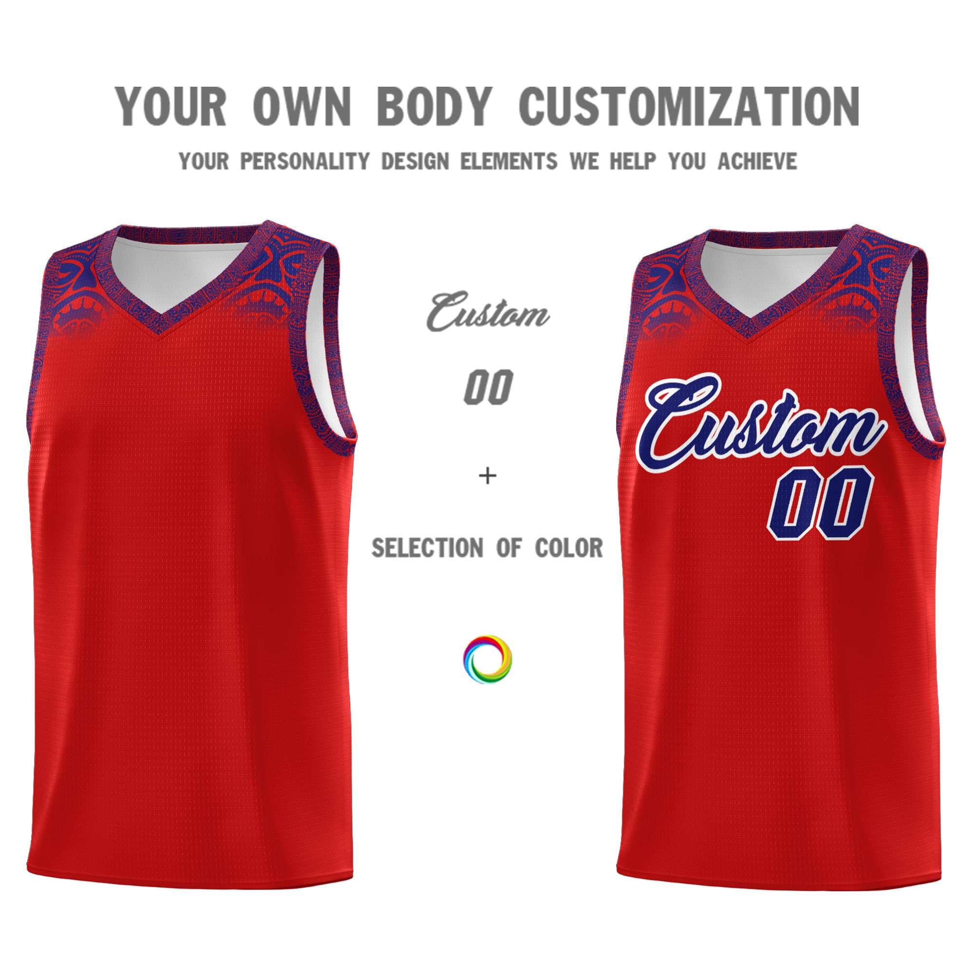 Custom Red Purple Personalized Indians Print Kits Sports Uniform Basketball Jersey|KXKSHOP