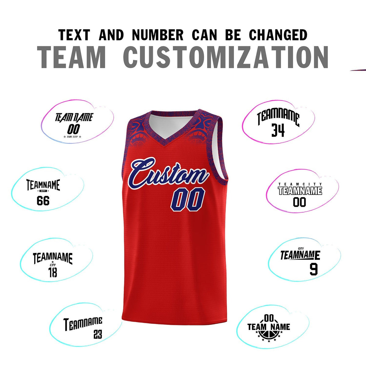 Custom Red Purple Personalized Indians Print Kits Sports Uniform Basketball Jersey|KXKSHOP