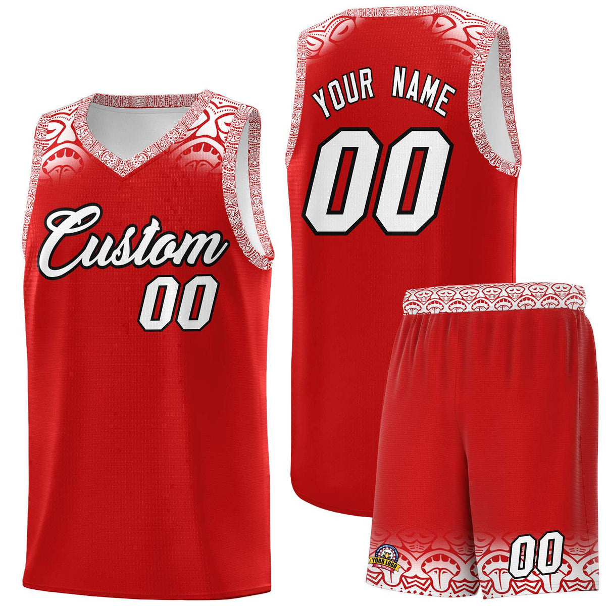 Custom Red White Personalized Indians Print Kits Sports Uniform Basketball Jersey|KXKSHOP