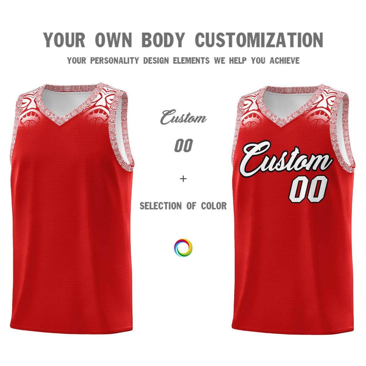 Custom Red White Personalized Indians Print Kits Sports Uniform Basketball Jersey|KXKSHOP