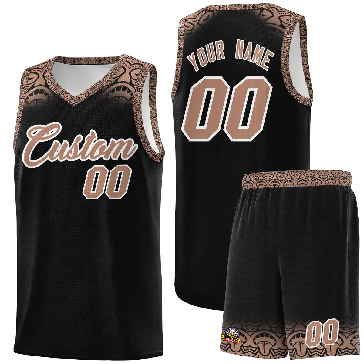Custom Black Teabrown Personalized Indians Print Kits Sports Uniform Basketball Jersey|KXKSHOP