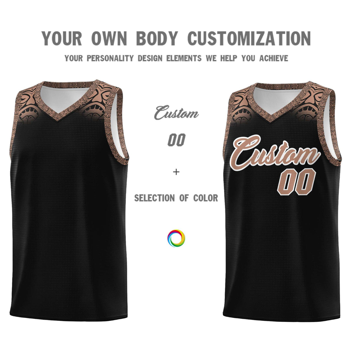 Custom Black Teabrown Personalized Indians Print Kits Sports Uniform Basketball Jersey|KXKSHOP
