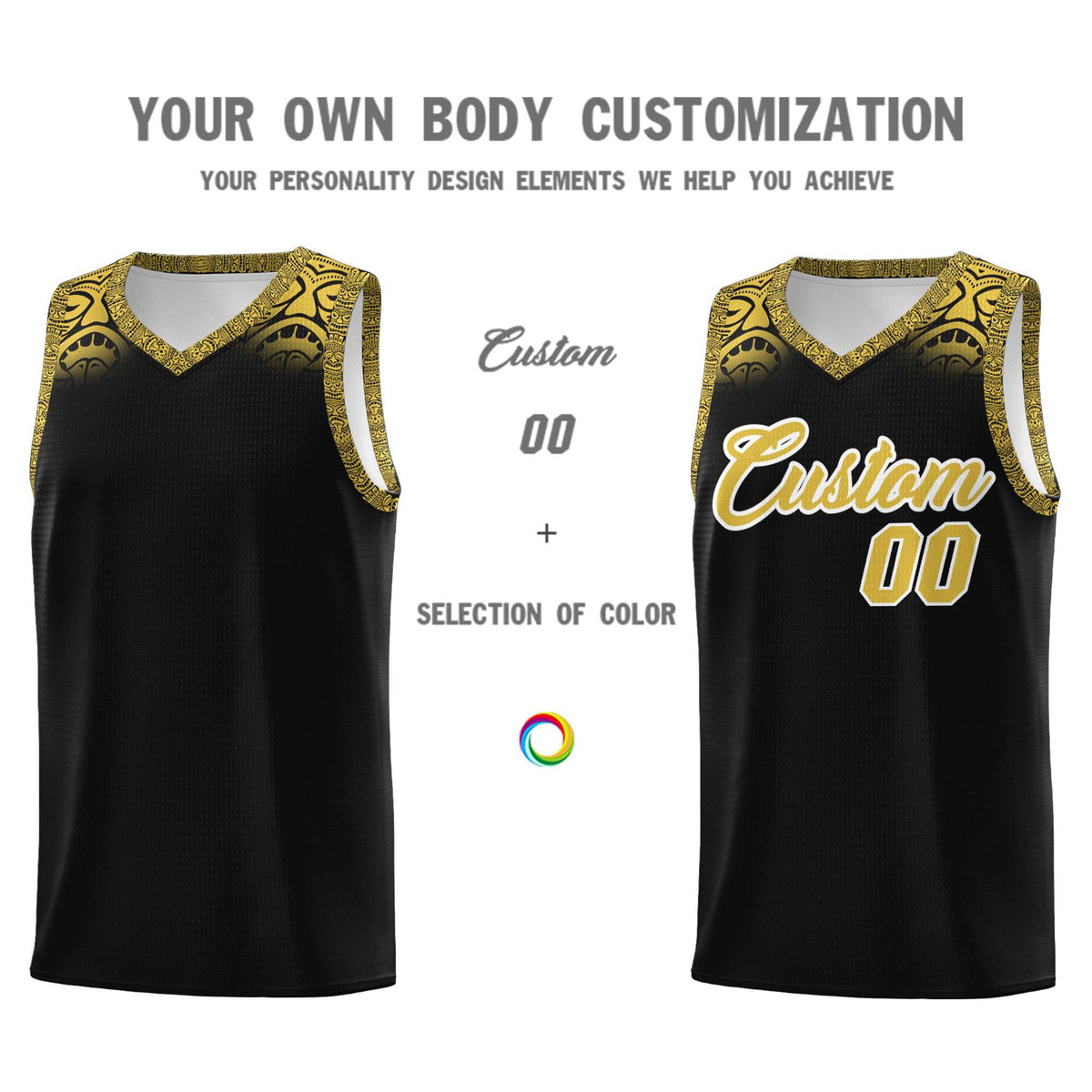 Custom Black Yellow Personalized Indians Print Kits Sports Uniform Basketball Jersey|KXKSHOP