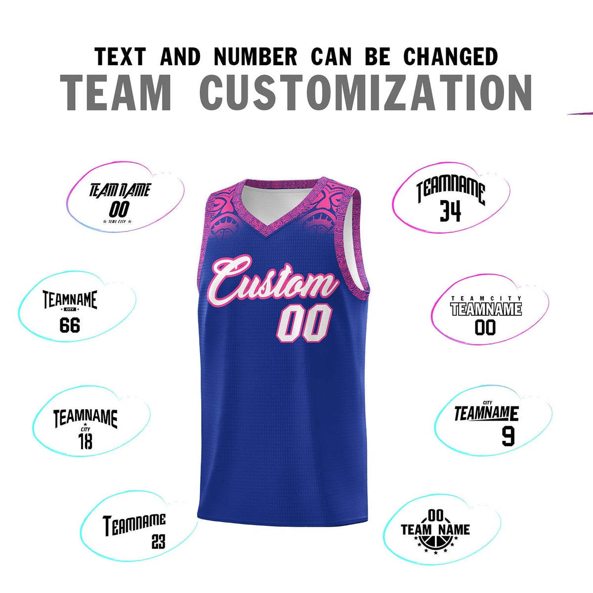 Custom Royal Pink Personalized Indians Print Kits Sports Uniform Basketball Jersey|KXKSHOP