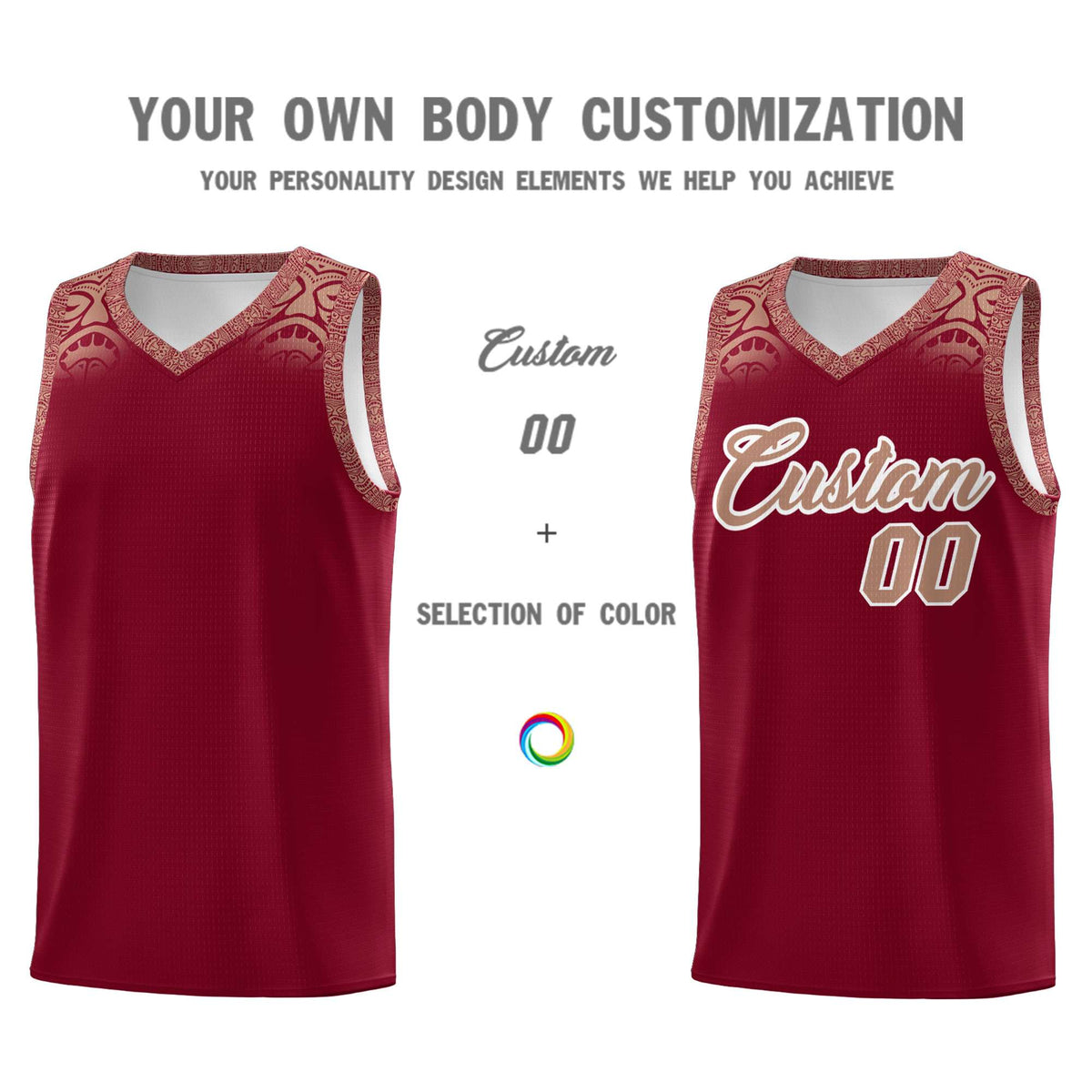 Custom Crimson Teabrown Personalized Indians Print Kits Sports Uniform Basketball Jersey|KXKSHOP