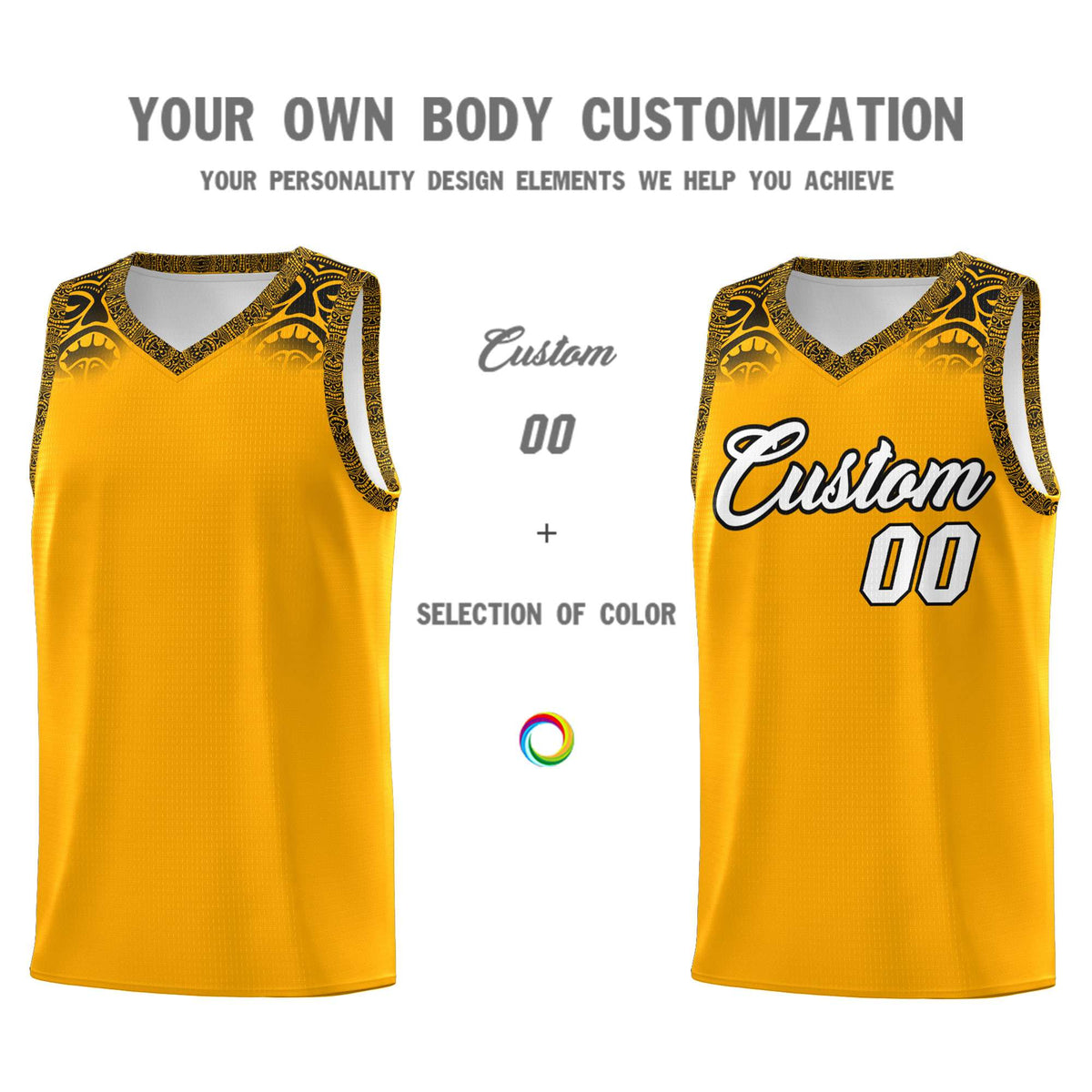 Custom Yellow Black Personalized Indians Print Kits Sports Uniform Basketball Jersey|KXKSHOP