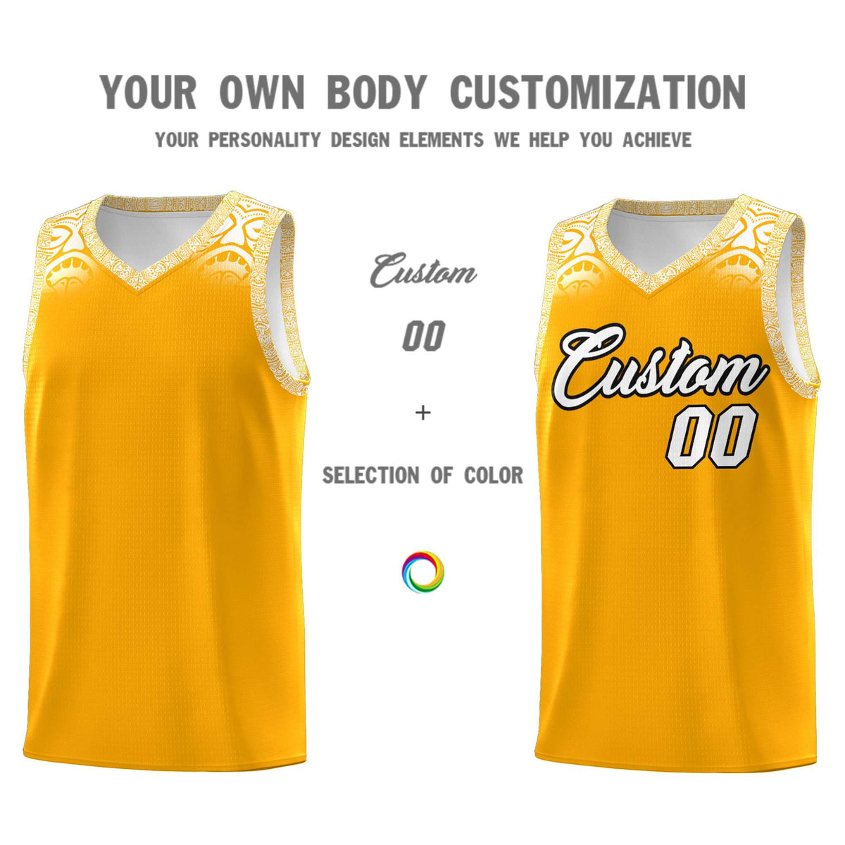 Custom Yellow White Personalized Indians Print Kits Sports Uniform Basketball Jersey|KXKSHOP