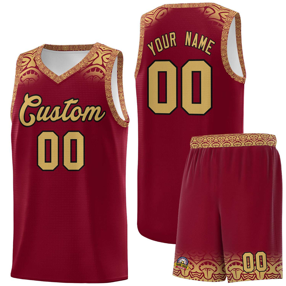 Custom Crimson Old Gold Personalized Indians Print Kits Sports Uniform Basketball Jersey|KXKSHOP