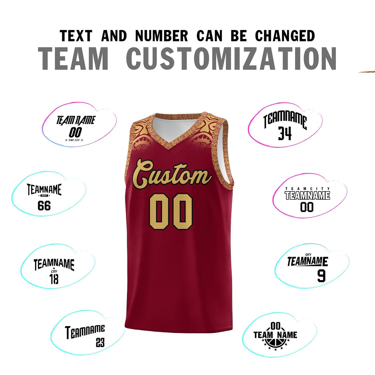 Custom Crimson Old Gold Personalized Indians Print Kits Sports Uniform Basketball Jersey|KXKSHOP