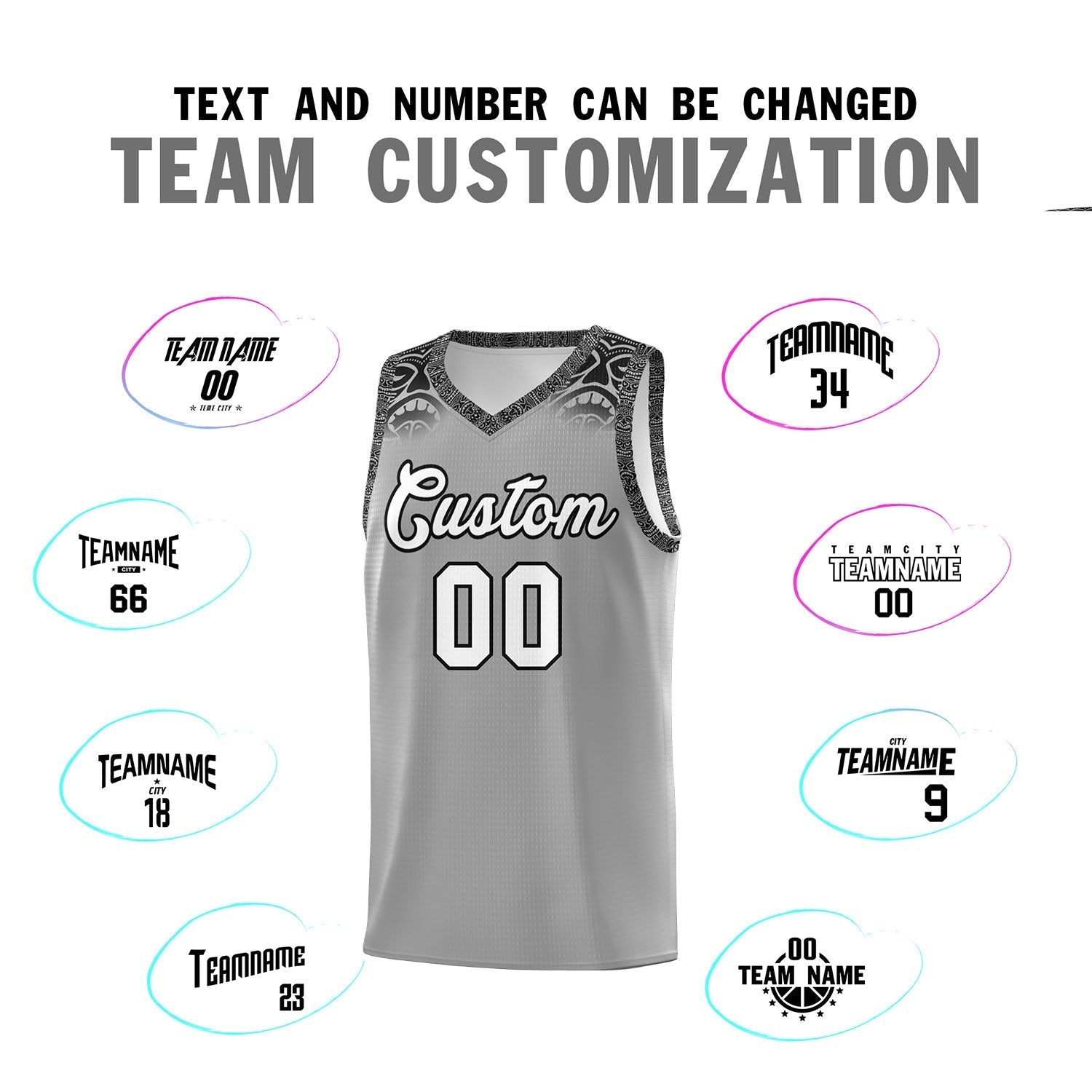 Custom Dark Gray Black Personalized Indians Print Kits Sports Uniform Basketball Jersey|KXKSHOP