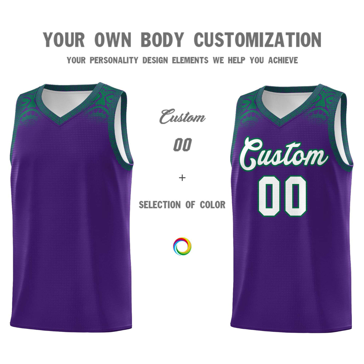 Custom Purple Kelly Green Personalized Indians Print Kits Sports Uniform Basketball Jersey|KXKSHOP
