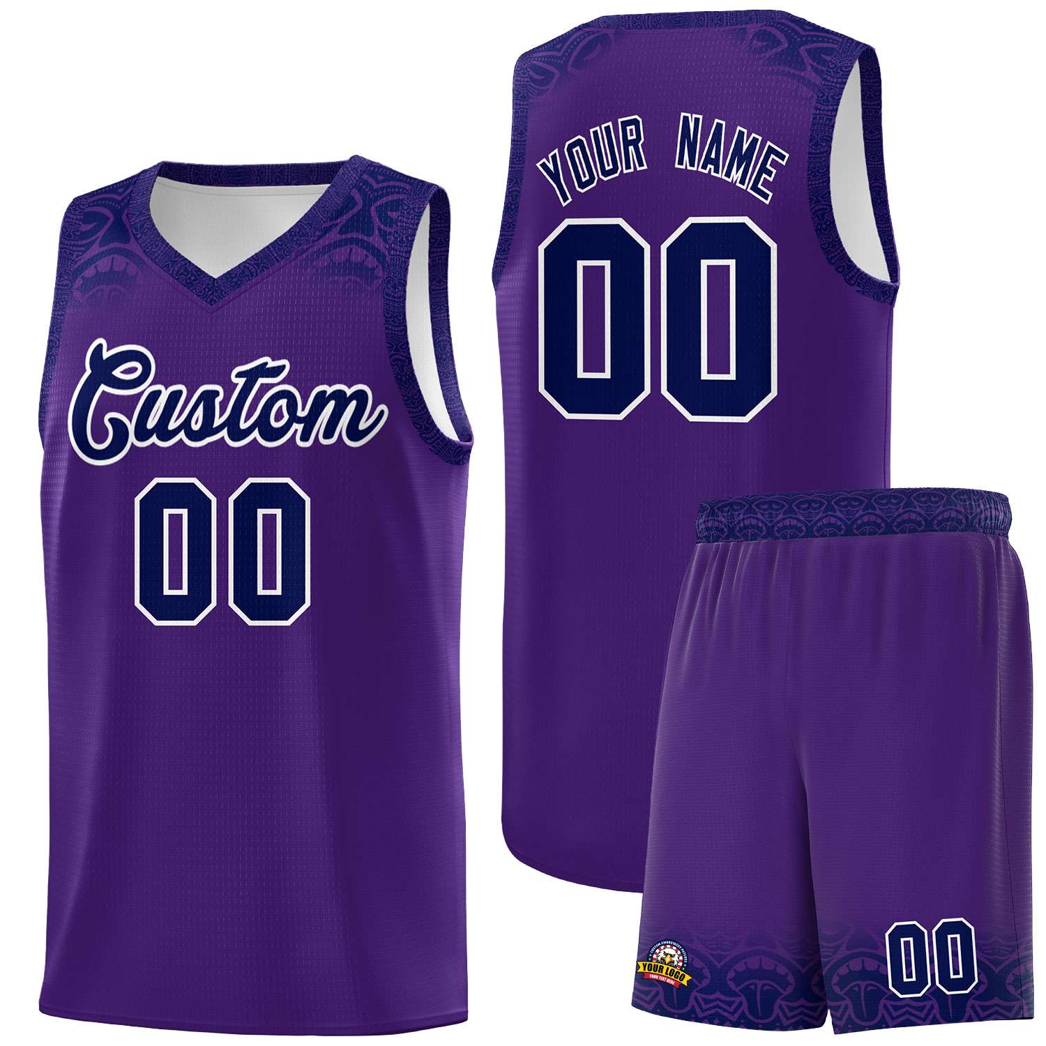 Custom Purple Royal Personalized Indians Print Kits Sports Uniform Basketball Jersey|KXKSHOP