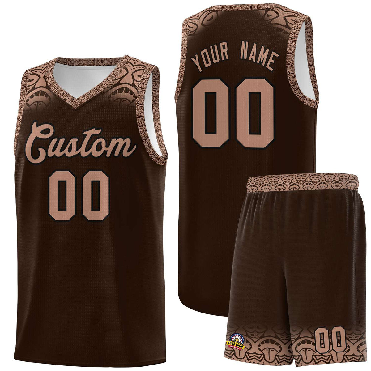 Custom Brown Teabrown Personalized Indians Print Kits Sports Uniform Basketball Jersey|KXKSHOP