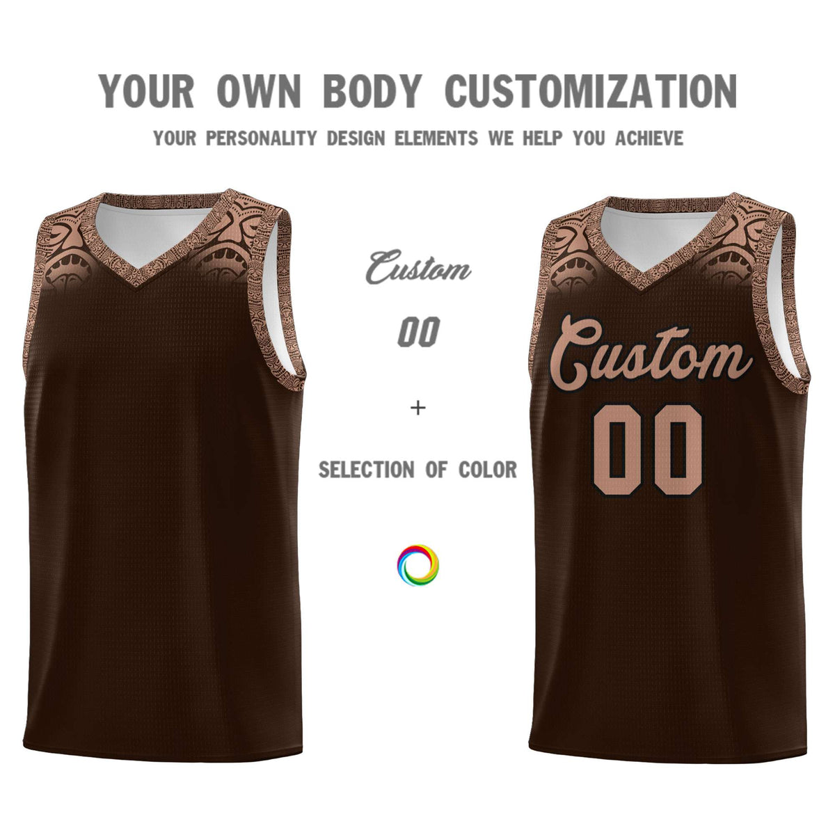Custom Brown Teabrown Personalized Indians Print Kits Sports Uniform Basketball Jersey|KXKSHOP