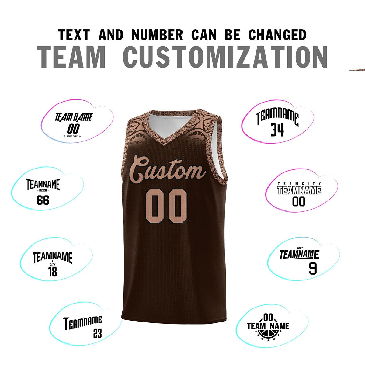 Custom Brown Teabrown Personalized Indians Print Kits Sports Uniform Basketball Jersey|KXKSHOP