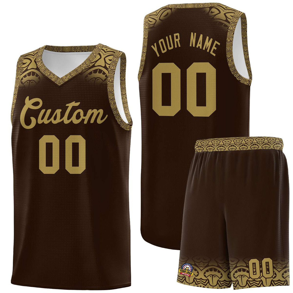 Custom Brown Desert Yellow Personalized Indians Print Kits Sports Uniform Basketball Jersey|KXKSHOP