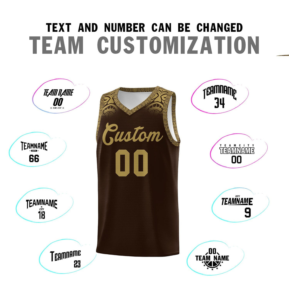 Custom Brown Desert Yellow Personalized Indians Print Kits Sports Uniform Basketball Jersey|KXKSHOP