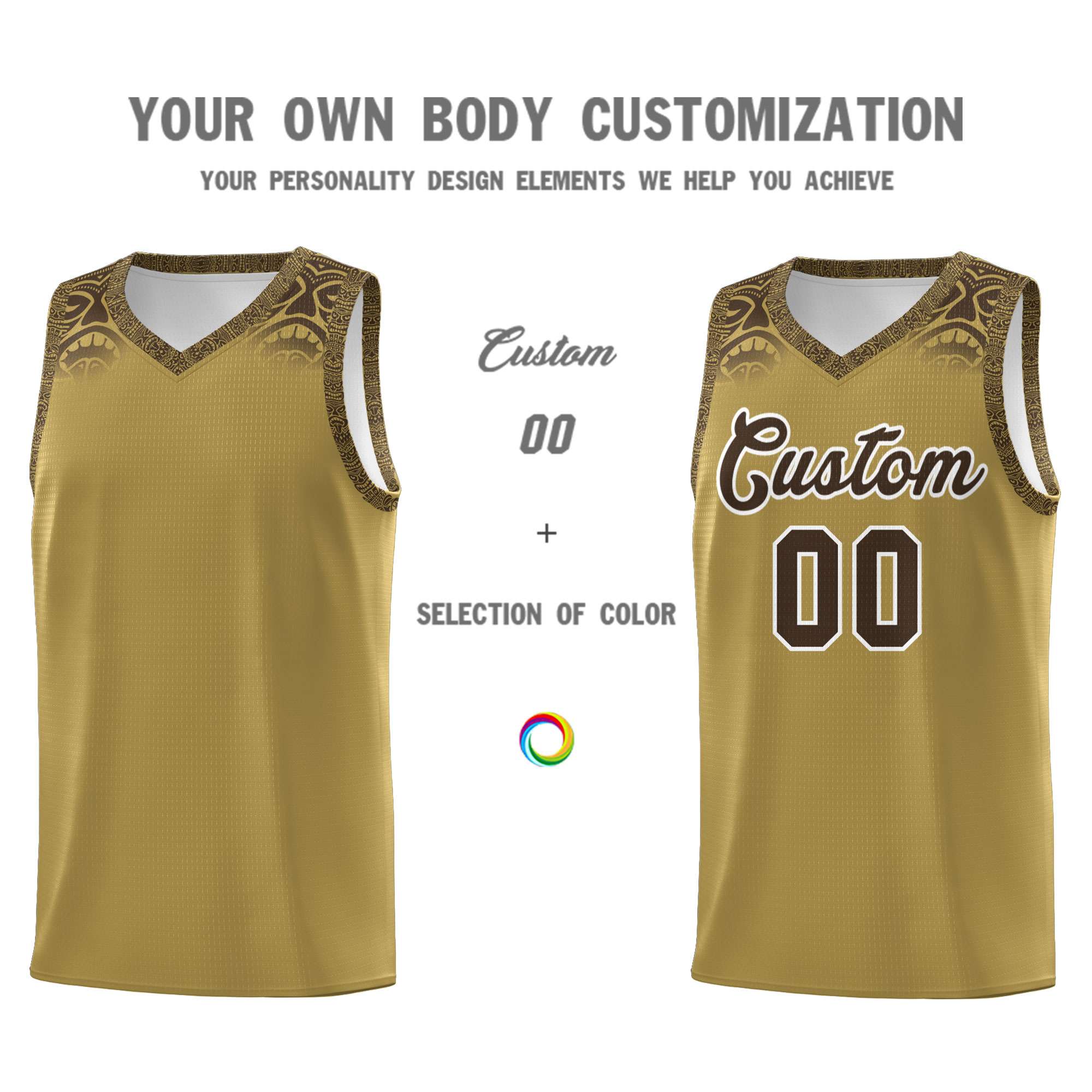 Custom Desert Yellow Brown Personalized Indians Print Kits Sports Uniform Basketball Jersey|KXKSHOP