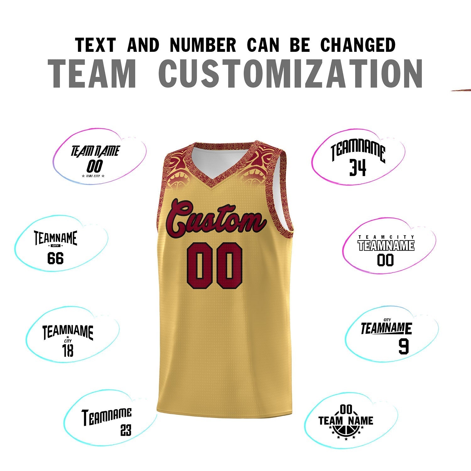 Custom Khaki Crimson Personalized Indians Print Kits Sports Uniform Basketball Jersey|KXKSHOP