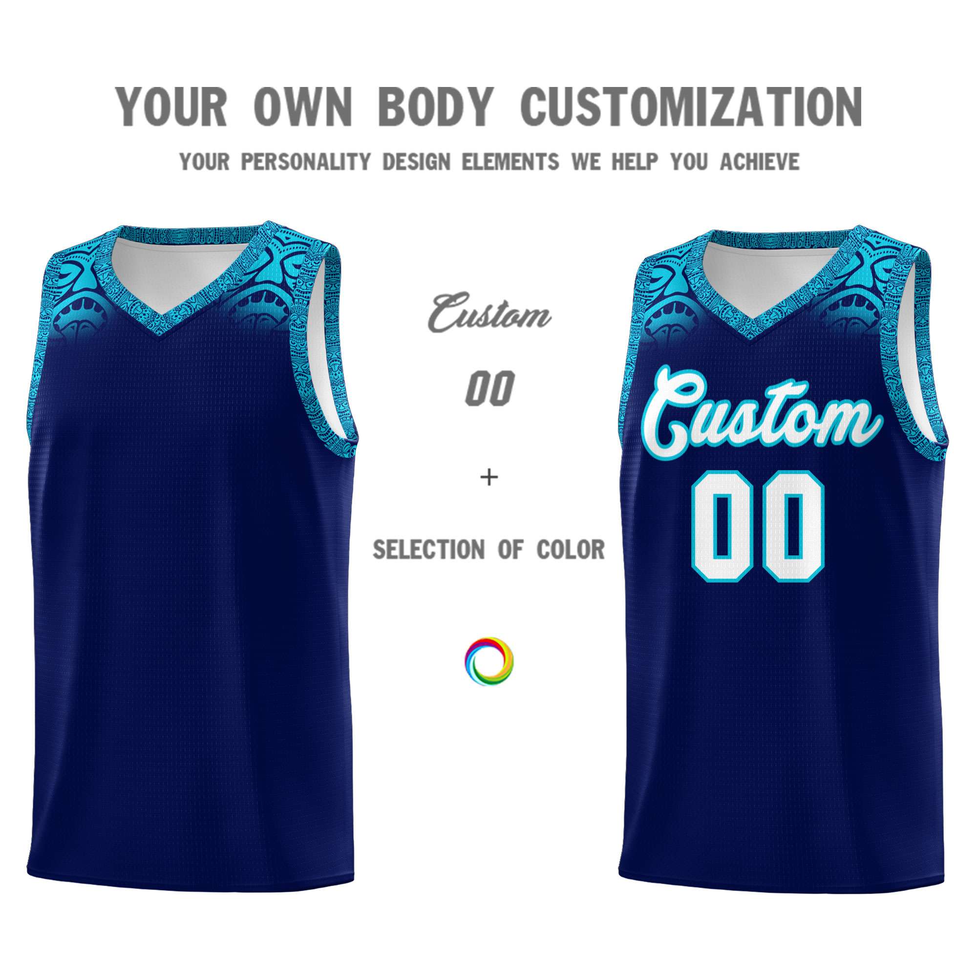 Custom Royal Sky Blue Personalized Indians Print Kits Sports Uniform Basketball Jersey|KXKSHOP
