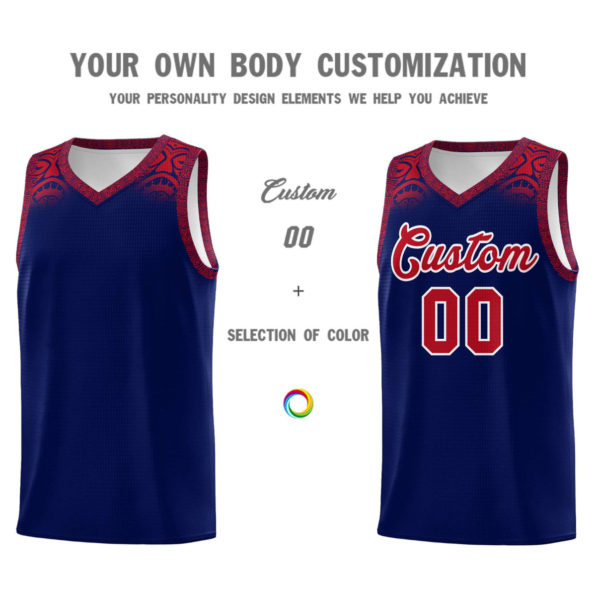 Custom Royal Red Personalized Indians Print Kits Sports Uniform Basketball Jersey|KXKSHOP