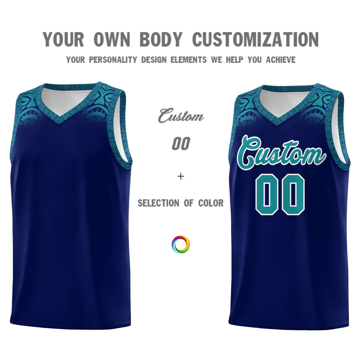 Custom Royal Aqua Personalized Indians Print Kits Sports Uniform Basketball Jersey|KXKSHOP