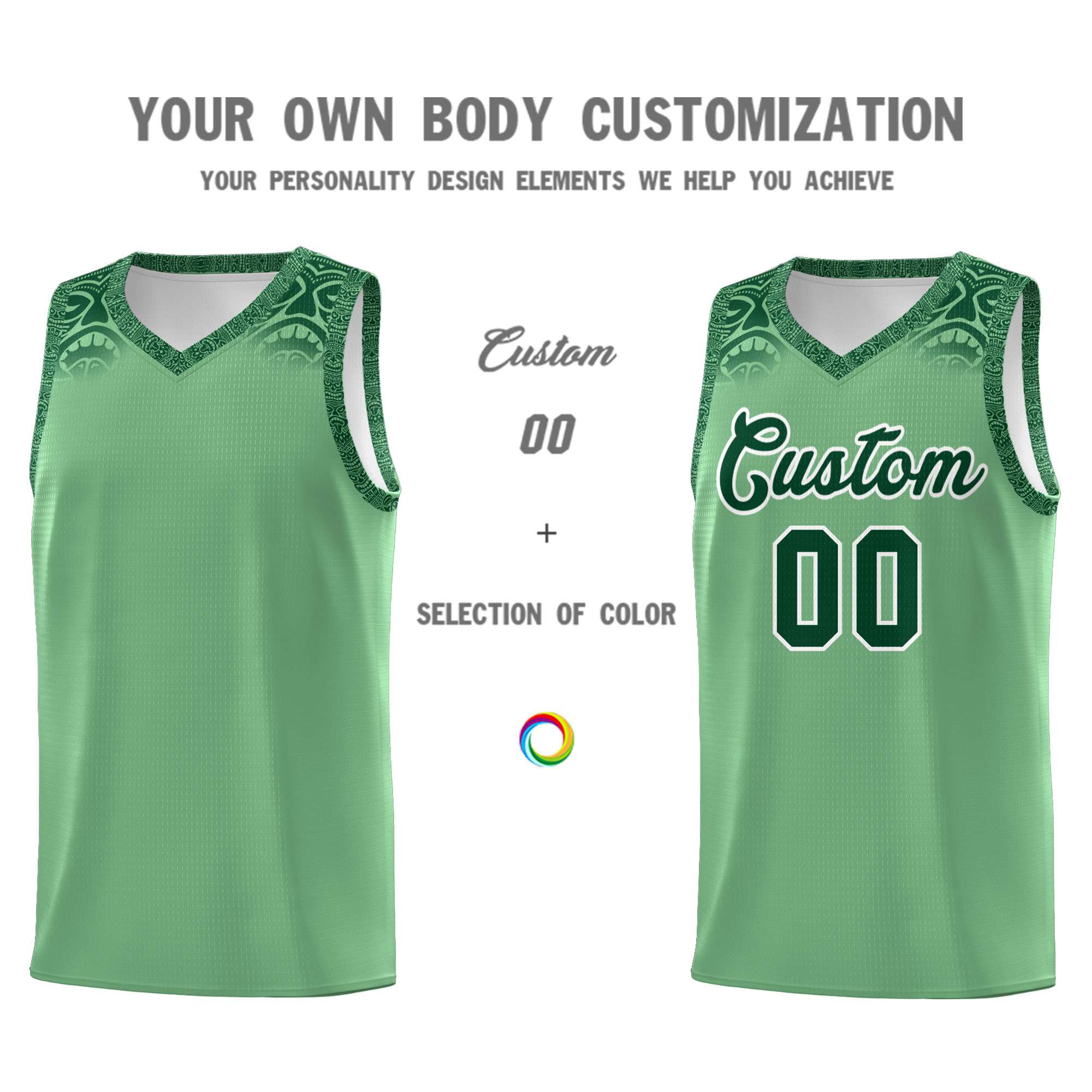 Custom Green Green Personalized Indians Print Kits Sports Uniform Basketball Jersey|KXKSHOP