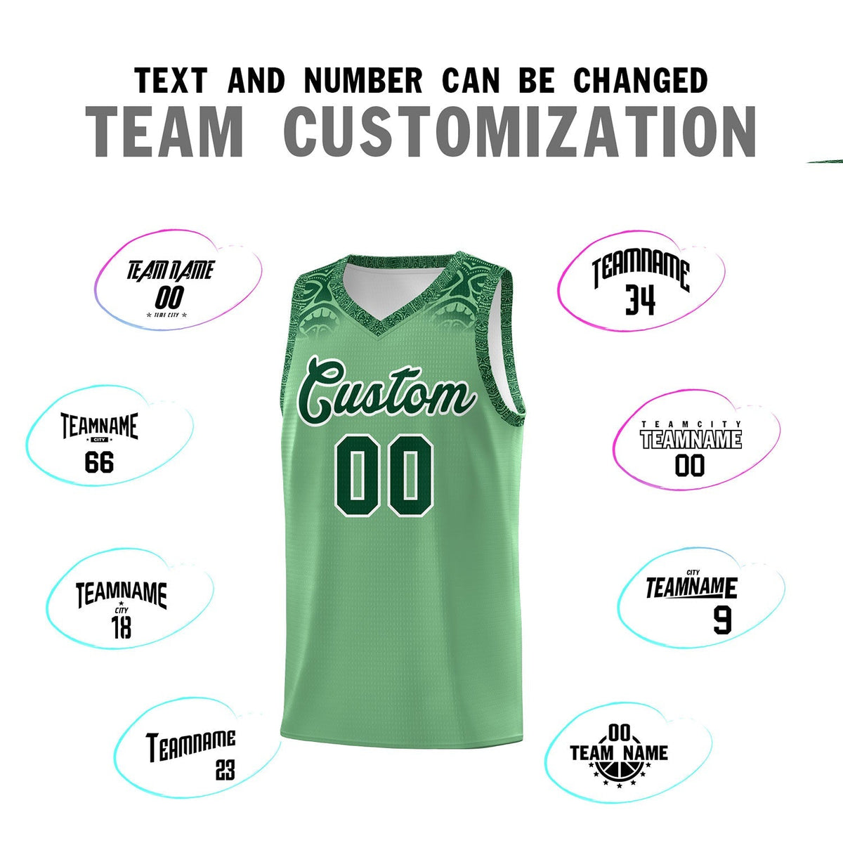 Custom Green Green Personalized Indians Print Kits Sports Uniform Basketball Jersey|KXKSHOP