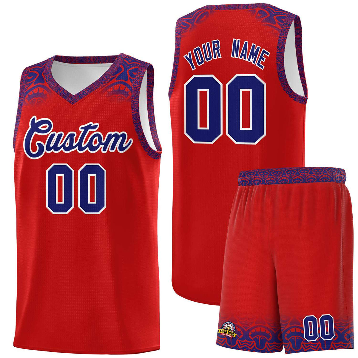 Custom Red Purple Personalized Indians Print Kits Sports Uniform Basketball Jersey|KXKSHOP