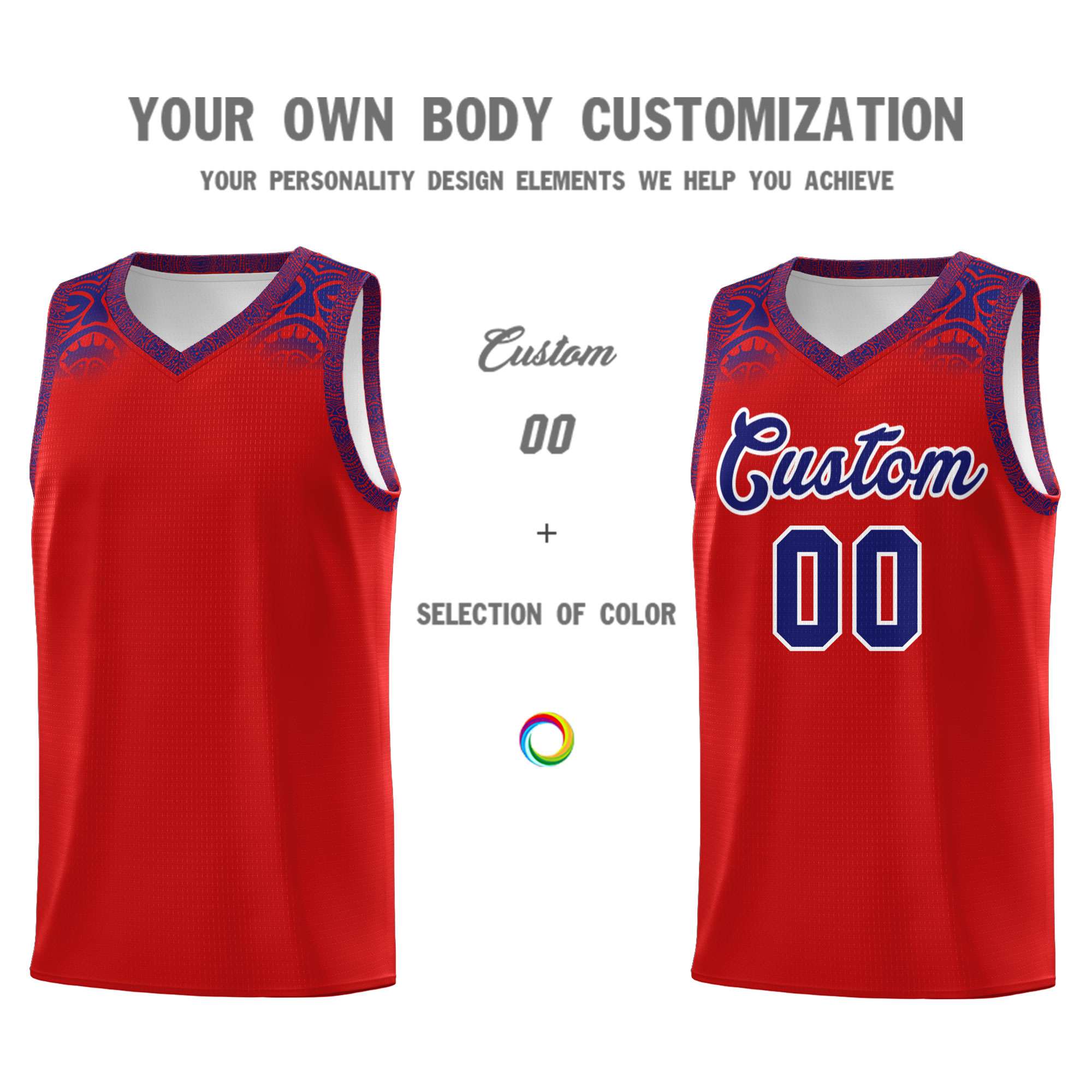 Custom Red Purple Personalized Indians Print Kits Sports Uniform Basketball Jersey|KXKSHOP