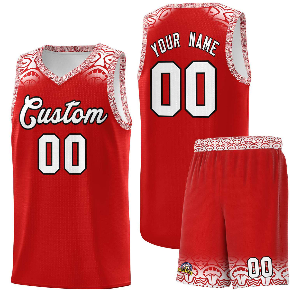Custom Red White Personalized Indians Print Kits Sports Uniform Basketball Jersey|KXKSHOP