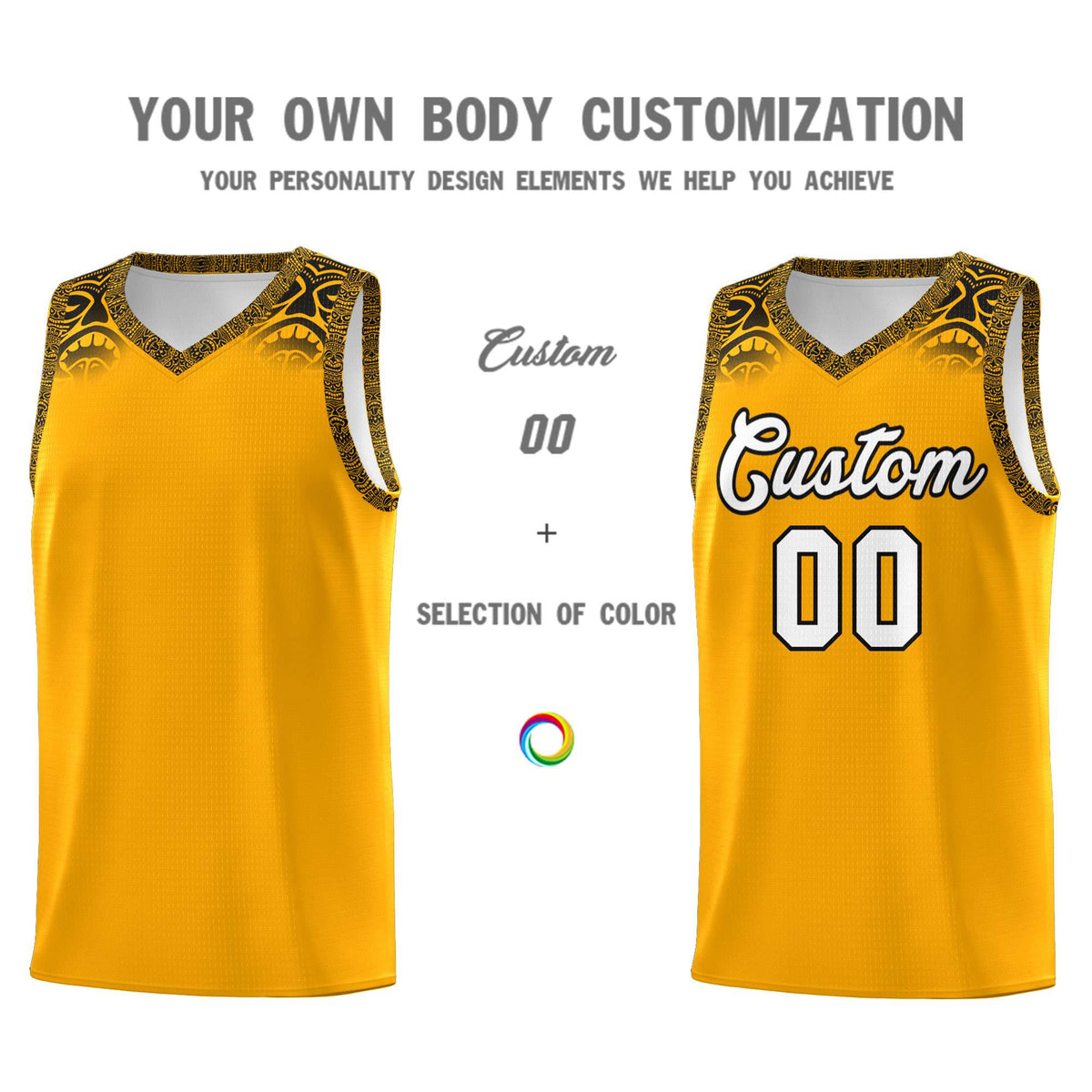 Custom Yellow Black Personalized Indians Print Kits Sports Uniform Basketball Jersey|KXKSHOP