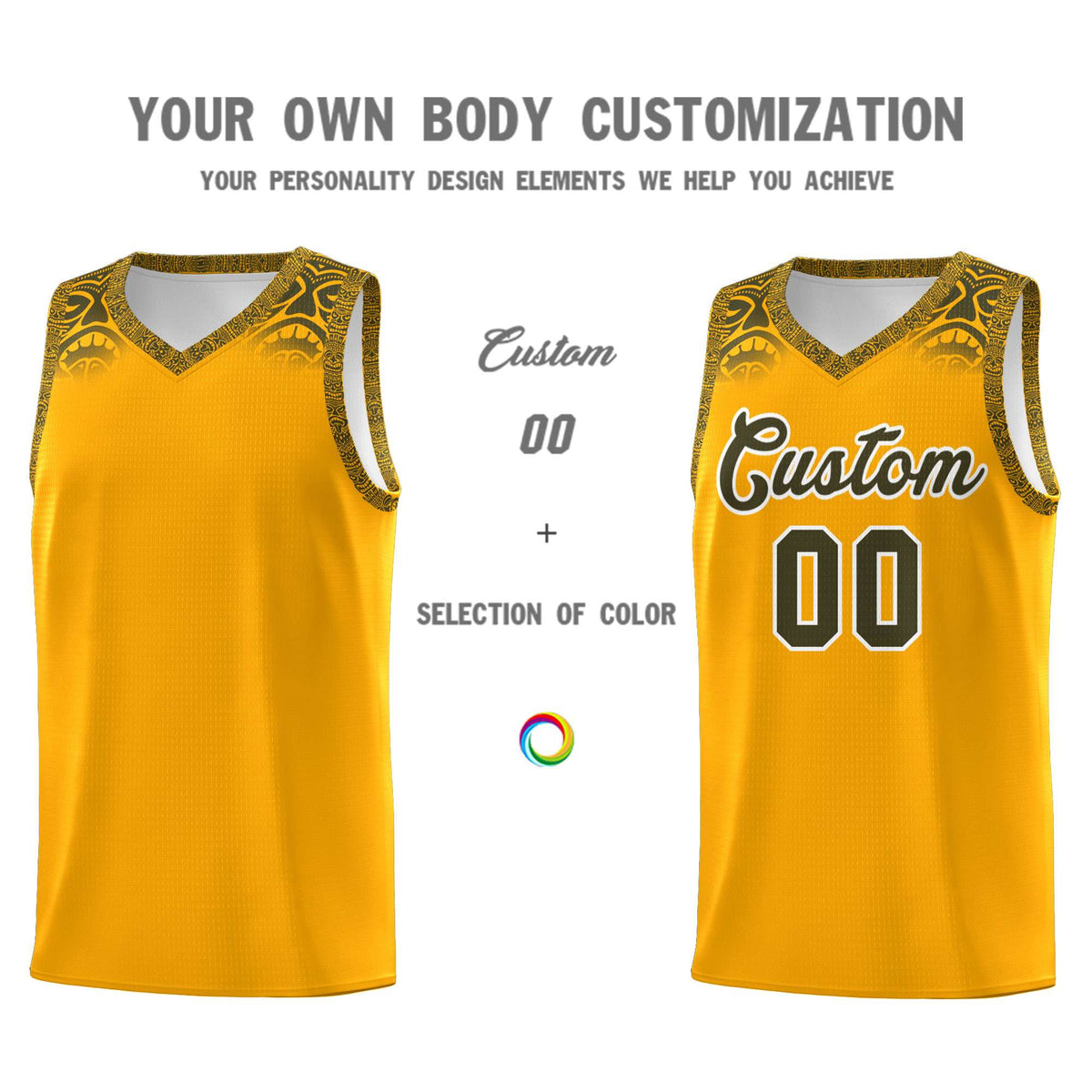 Custom Yellow Olive Personalized Indians Print Kits Sports Uniform Basketball Jersey|KXKSHOP
