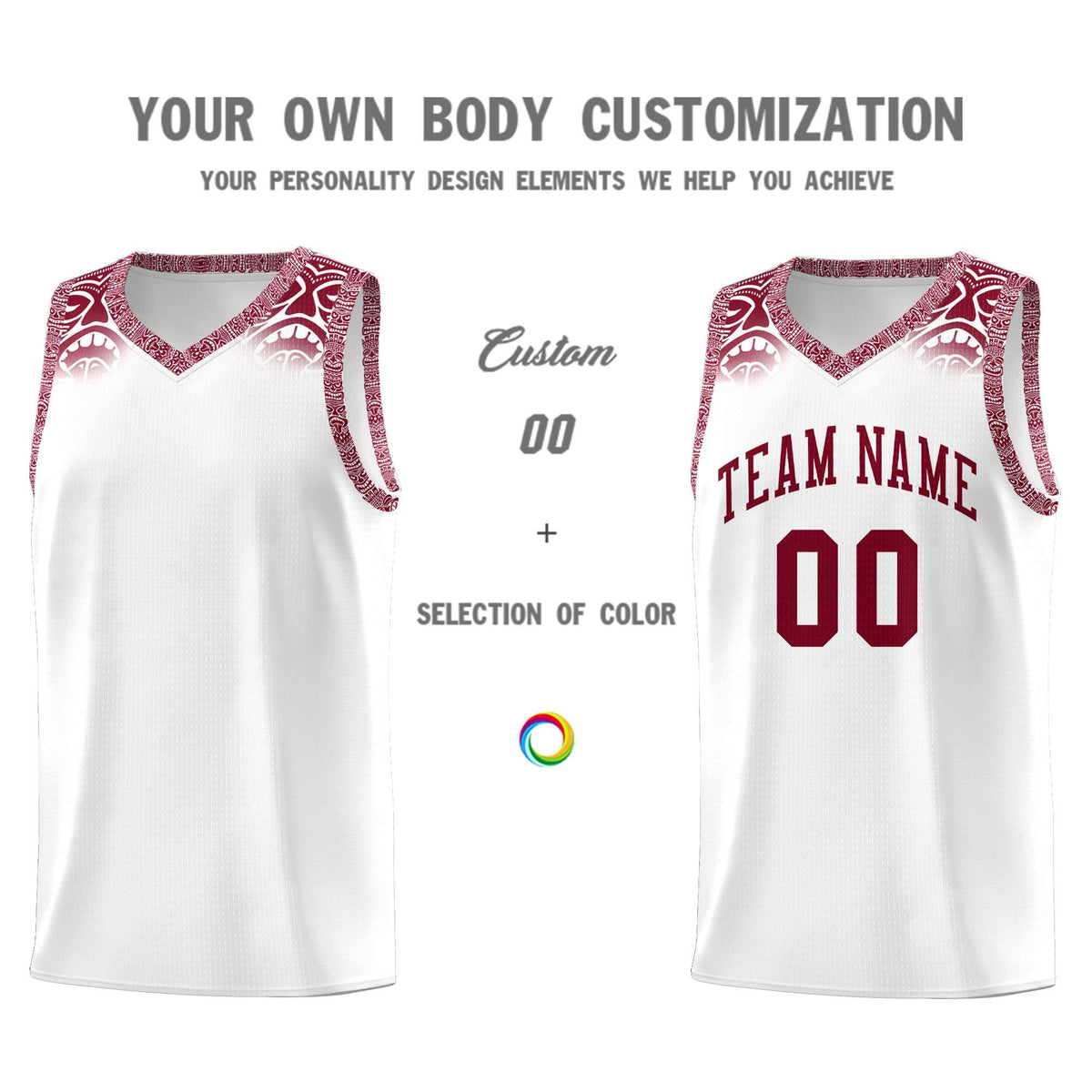 Custom White Crimson Personalized Indians Print Kits Sports Uniform Basketball Jersey|KXKSHOP