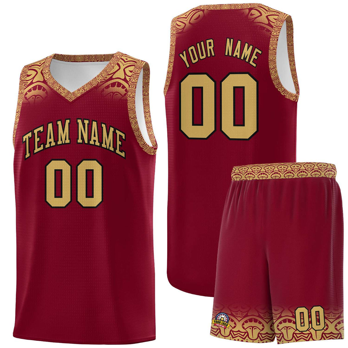 Custom Crimson Old Gold Personalized Indians Print Kits Sports Uniform Basketball Jersey|KXKSHOP