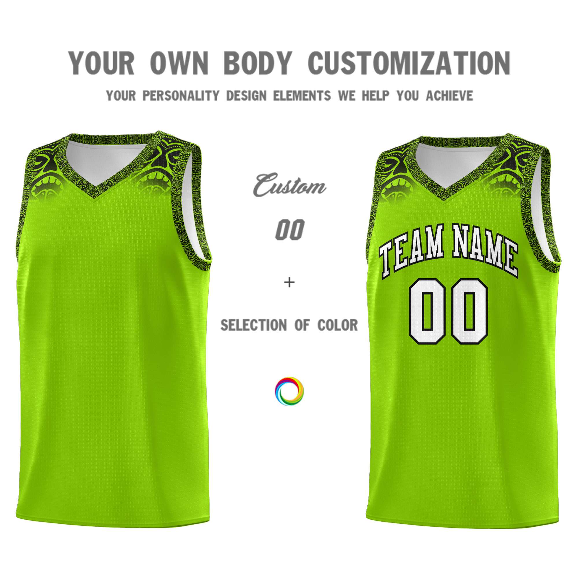 Custom Green Black Personalized Indians Print Kits Sports Uniform Basketball Jersey|KXKSHOP