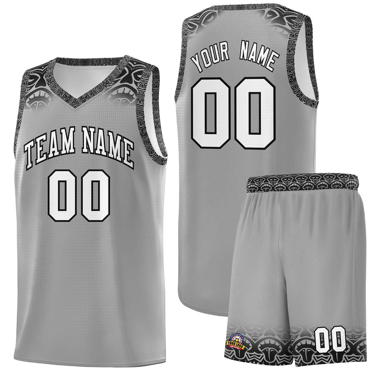 Custom Dark Gray Black Personalized Indians Print Kits Sports Uniform Basketball Jersey|KXKSHOP