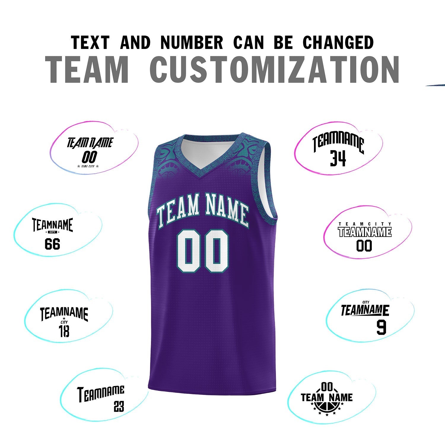 Custom Purple Aqua Personalized Indians Print Kits Sports Uniform Basketball Jersey|KXKSHOP