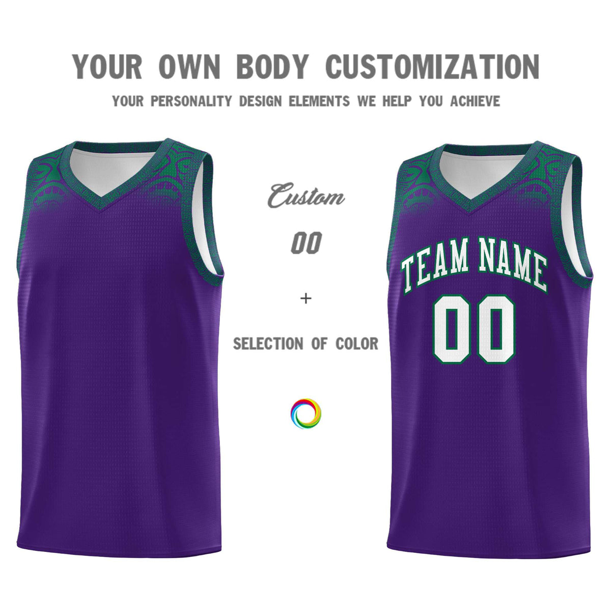 Custom Purple Kelly Green Personalized Indians Print Kits Sports Uniform Basketball Jersey|KXKSHOP