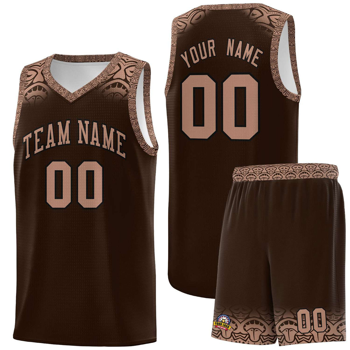 Custom Brown Teabrown Personalized Indians Print Kits Sports Uniform Basketball Jersey|KXKSHOP