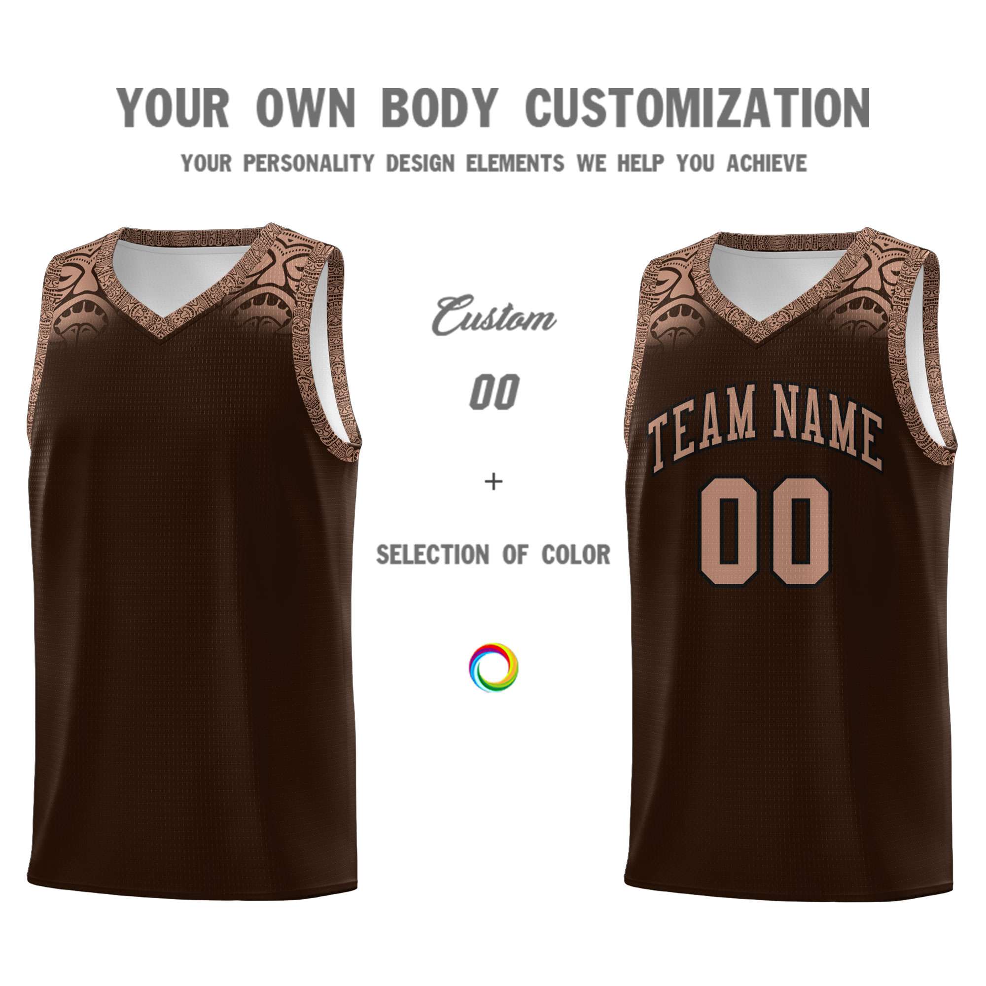 Custom Brown Teabrown Personalized Indians Print Kits Sports Uniform Basketball Jersey|KXKSHOP