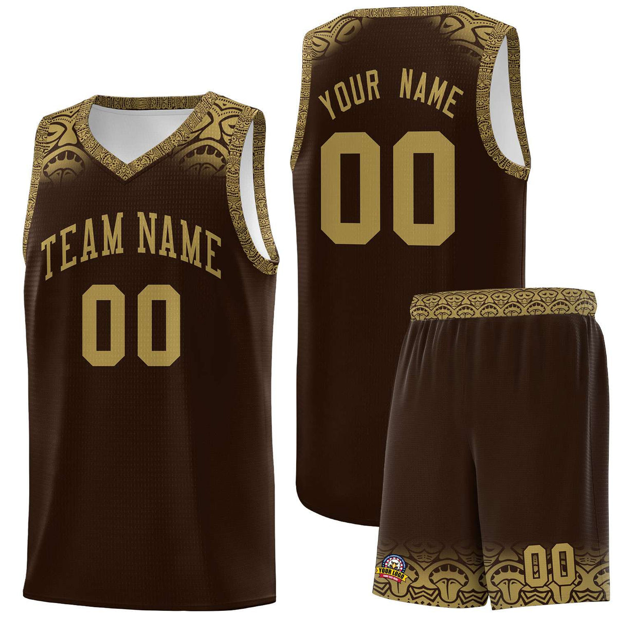 Custom Brown Desert Yellow Personalized Indians Print Kits Sports Uniform Basketball Jersey|KXKSHOP