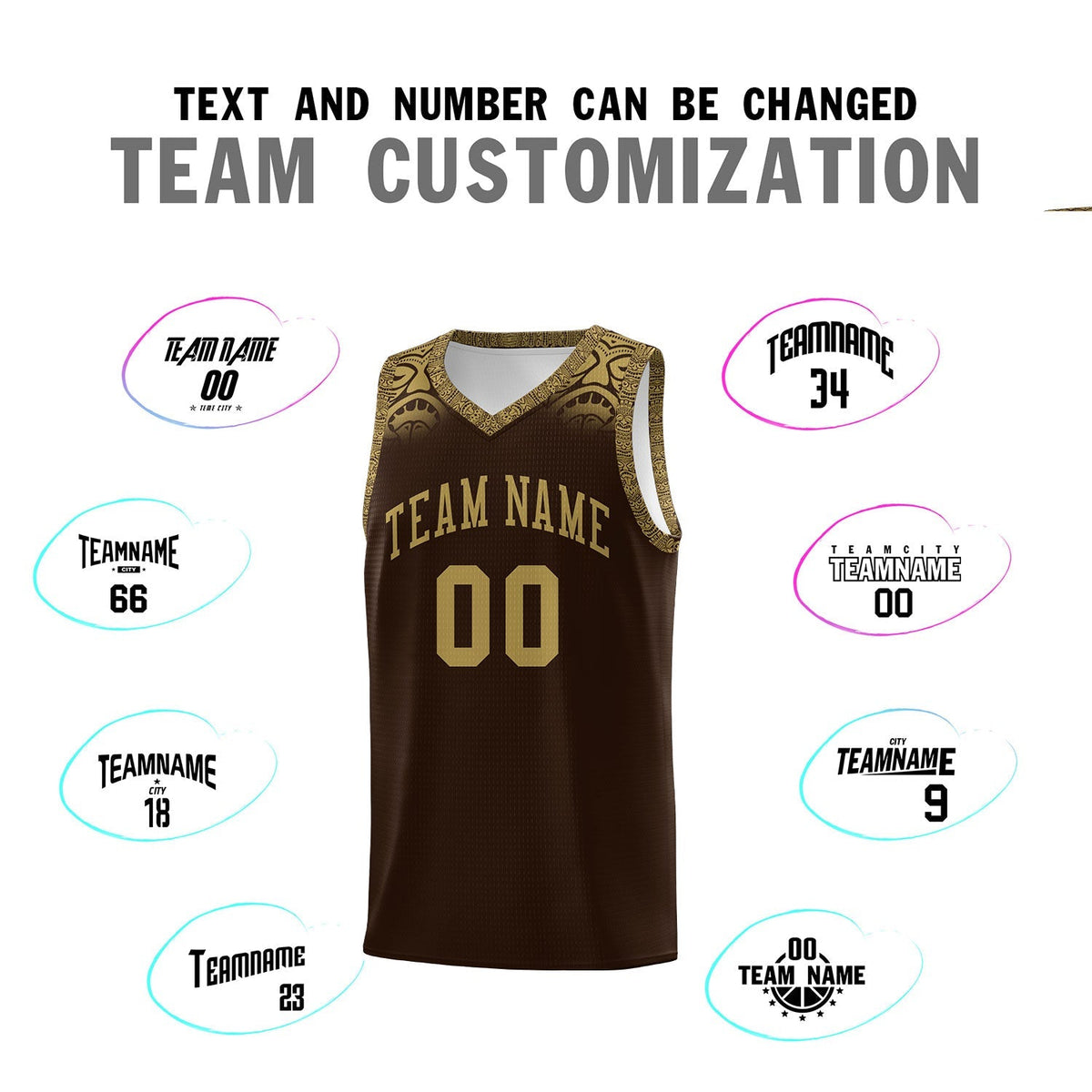 Custom Brown Desert Yellow Personalized Indians Print Kits Sports Uniform Basketball Jersey|KXKSHOP