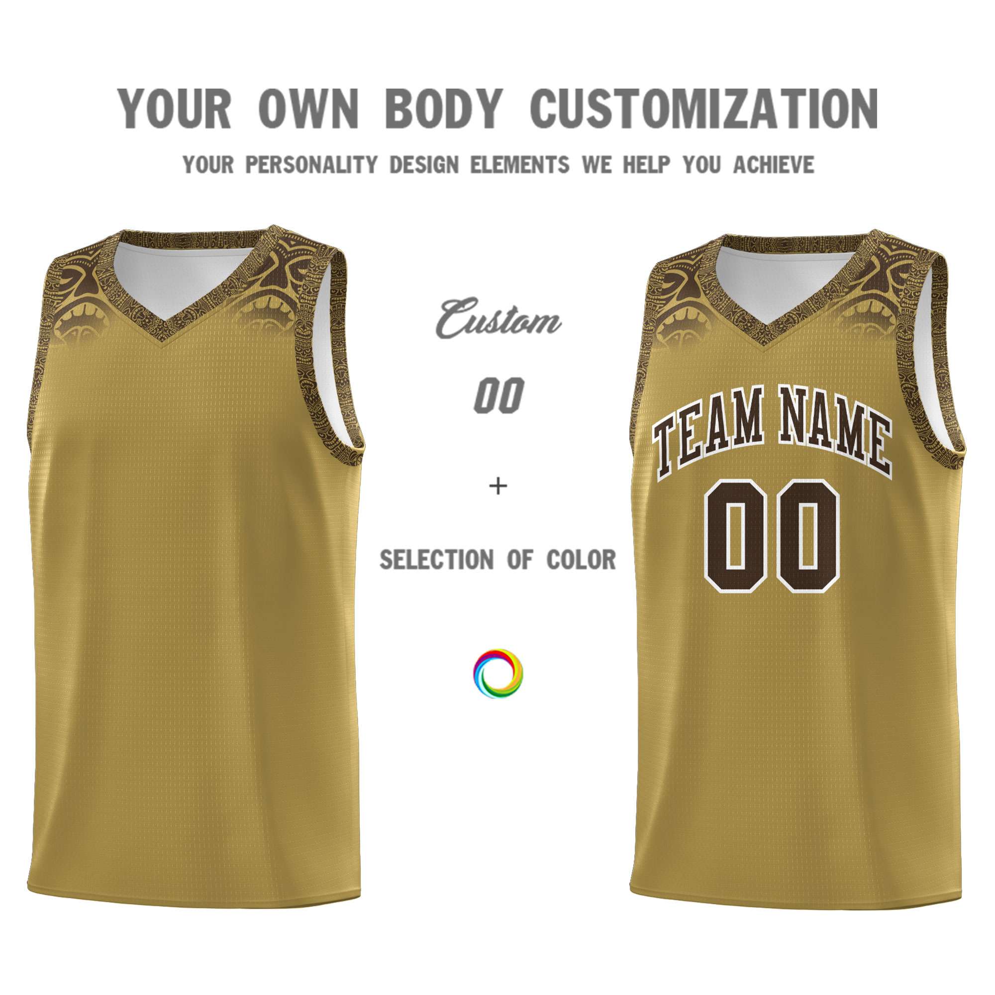 Custom Desert Yellow Brown Personalized Indians Print Kits Sports Uniform Basketball Jersey|KXKSHOP
