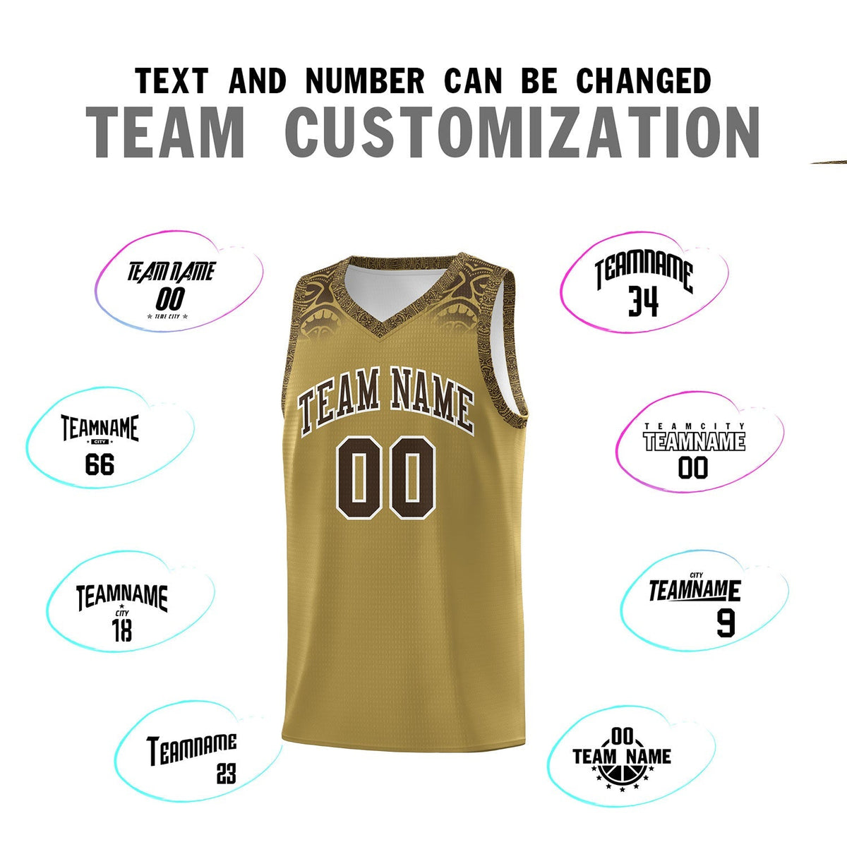 Custom Desert Yellow Brown Personalized Indians Print Kits Sports Uniform Basketball Jersey|KXKSHOP